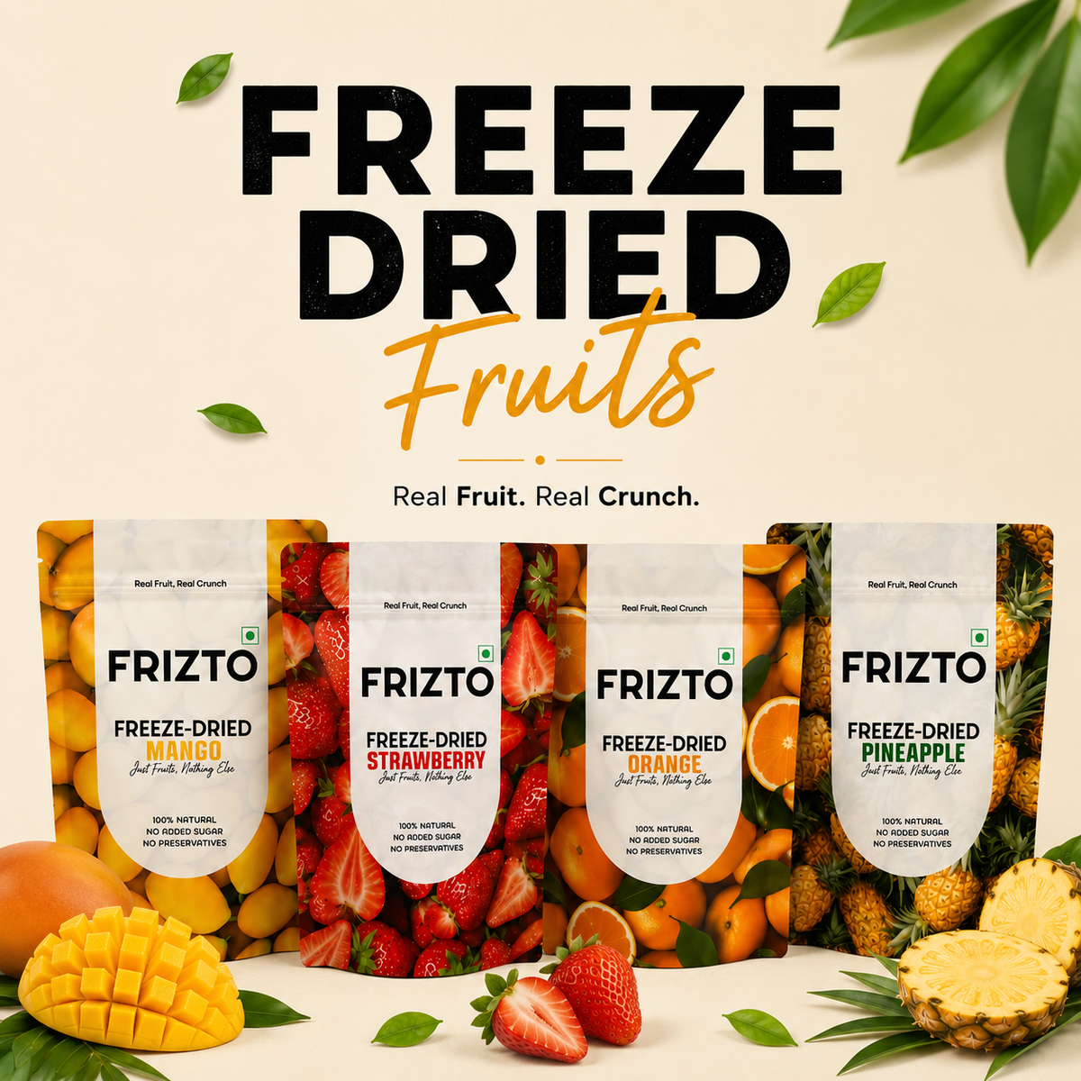 Freeze dried fruits from frizto